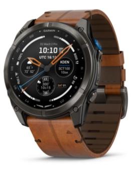 Garmin D2™ Mach 2 Pro Carbon Gray DLC Titanium with Chestnut Leather Band
