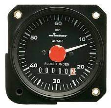 Winter Flugstundenzähler FSZM , 57mm analog, 12-24 Volt, incl. T-Stück