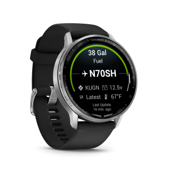 Preview: Garmin D2 Air X15, Silver with Black Silicone Band