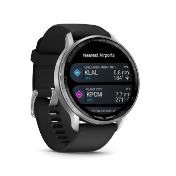 Preview: Garmin D2 Air X15, Silver with Black Silicone Band