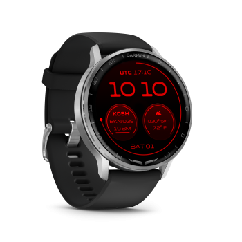 Garmin D2 Air X15, Silver with Black Silicone Band