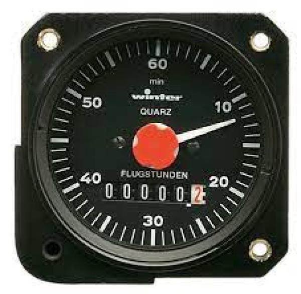 Winter Flugstundenzähler FSZM , 57mm analog, 12-24 Volt, incl. T-Stück
