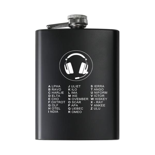 Aviation Alphabet 3 Designed Stainless Steel Hip Flasks 88ml